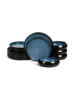 Набор столовых приборов Lagoon из 12 предметов, сервиз на 4 персоны Stone Lain, blue