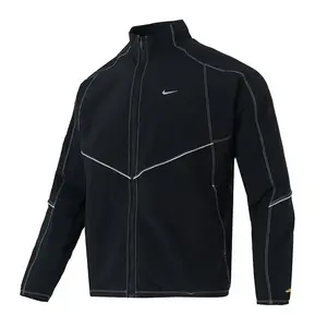 Nike Мужская куртка, черный, с воротником-стойкой, средней жесткости, другие