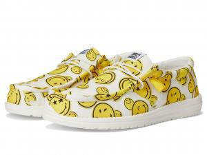 Туфли Hey Dude Wally Smiley, цвет White/Yellow