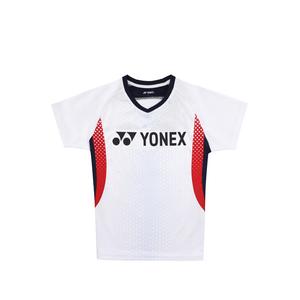 Тренировочная серия бадминтонная майка мужская белая YONEX, темно-синяя