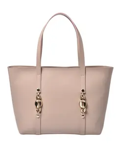 Сумка-Тоут из натуральной кожи телесного цвета Baldinini, бежевый