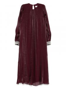 Платье миди, украшенное бисером NISSA, красный