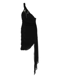Декорированное платье на одно плечо Giuseppe Di Morabito, черный