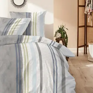 Постельное белье из тонкого льна Perth серое 135x200 см + 80x80 см Enrico Coss