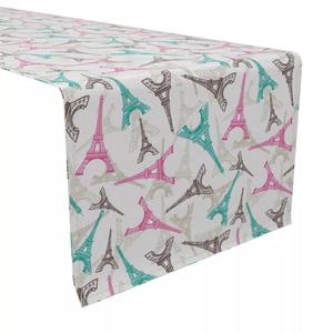 Настольная дорожка, 100 % хлопок, 16x108 дюймов, эскиз Эйфелевой башни.
