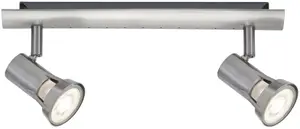 Paulmann Потолочный светодиодный светильник Teja, 2 лампочки, лампа GU10 | без лампочки, GU10 Высота: 12,0 см, цвет nickelfarben