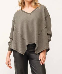 Топ Mira Oversize темно-оливкового цвета DEAR JOHN DENIM