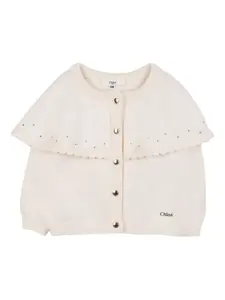 Кардиган с оборками Chloé Kids, нейтральный