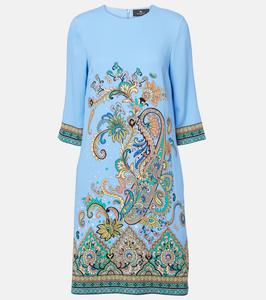 Мини-платье с узором пейсли Etro, Print On Blue Base