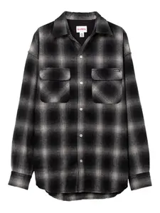 Шерстяная рубашка в клетку KAMIYA, черный