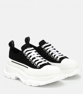 Кроссовки Tread Slick на парусиновой платформе Alexander McQueen, черный