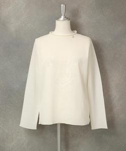 Прозрачная трикотажная ткань с отложным воротником