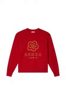 Свитшот с вышивкой в виде цветка боке Kenzo, красный