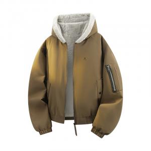 Пуховик Unisex Hooded Thickened Reversible VanCamel, coffee