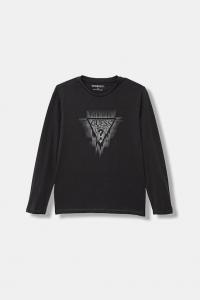 Детская хлопковая кофта с длинным рукавом Guess, серый