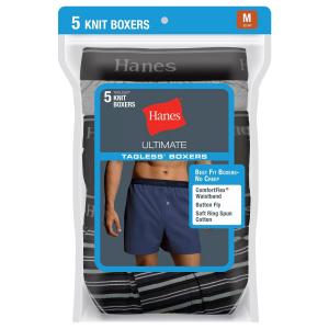 Мужские боксеры из окрашенного трикотажа Hanes, 5 штук
