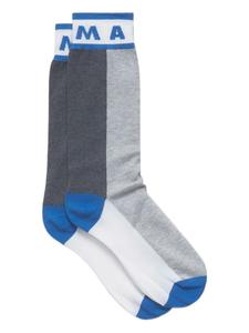 Носки с логотипом, вязанные интарсией Marni, серый