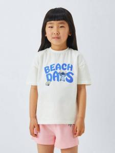 Детский хлопковый комплект пижамы шорты Lilo & Stitch, White/Multi