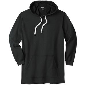 Мужской длинный флисовый пуловер с капюшоном Kingsize большой и высокий KingSize, черный