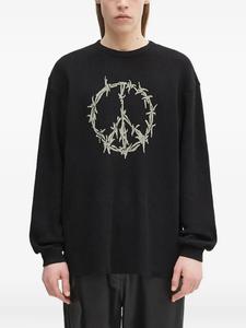 Футболка с длинными рукавами из вафельной вязки «Овен» Aries, черный