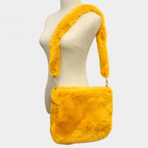 Сумка через плечо из искусственного меха FASHNZFAB, Mustard