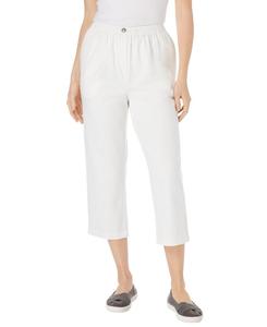 Женские джинсы-капри Within 7-Day из хлопка с эластичным поясом и застежкой на резинке Woman Within, White