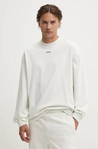 Хлопковый топ HUGO с длинными рукавами, бежевый