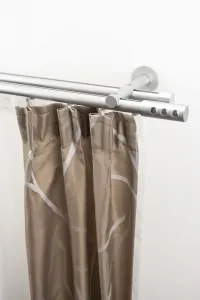 Карниз для штор GARESA "EASY", 2 направляющие, желаемая длина 67х510 см, Ø 20 мм, цвет silberfarben