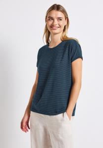 Футболка Street One MIT GLITZERSTREIFEN, Türkis/Blue