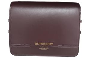 Сумка через плечо из телячьей кожи женская бордовая Burberry