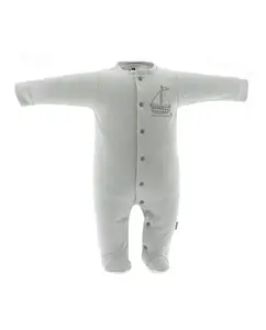 Длинная детская пижама с вышивкой в виде парусника Cambrass, серый