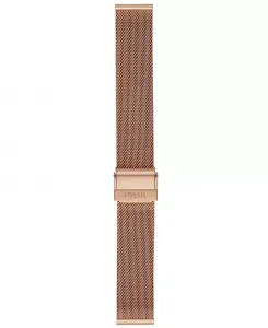 Женский браслет из нержавеющей стали с сетчатым плетением, розовое золотое покрытие, 18 мм Fossil