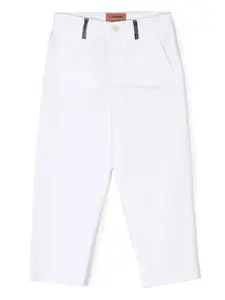 Брюки прямого кроя с контрастной отделкой Missoni Kids, белый