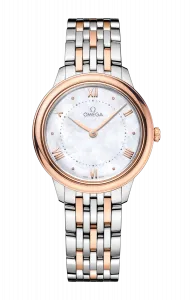 Часы Omega De ville prestige quartz с розовым золотом 30 мм