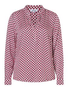 Свободная блузка с длинными рукавами, с трехцветным принтом ягод и роз. More & More
