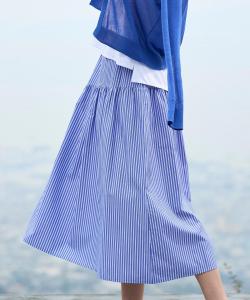 Полосатая юбка со сборками