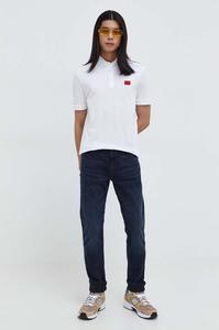 Хлопковая рубашка-поло Hugo, белый