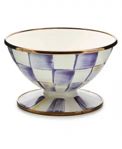 Фиолетовая клетчатая тарелка для мороженого ручной работы Mackenzie-Childs