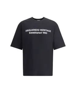 Хлопковая футболка с монограммой Dsquared2, черный