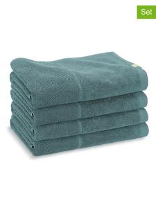 Kushel Набор из 4 полотенец для рук и волос, зеленого цвета