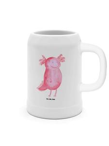 Пивная кружка Аксолотль Счастливый без слов в белом Mr. & Mrs. Panda