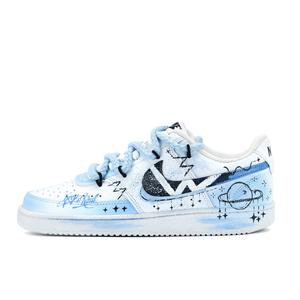 Nike Кроссовки Court Vision 1 Blue Star Fantasy с низким верхом, износостойкие, дышащие, унисекс, светло-голубые