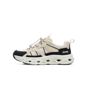 Женские кроссовки Mesh Athletic Shoes, универсальные для суши и воды, с амортизацией, износостойкие низкие походные Jeep, черный