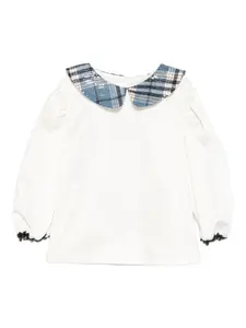 Клетчатая блузка с пайетками Alapage, белый