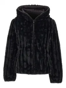 Куртка с капюшоном из ребристого искусственного меха Save The Duck, черный