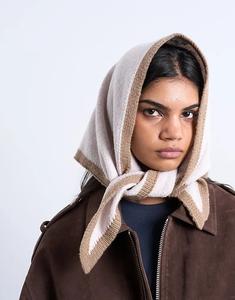 Вязаный платок Topshop Heidi в кремово-серо-коричневом цвете