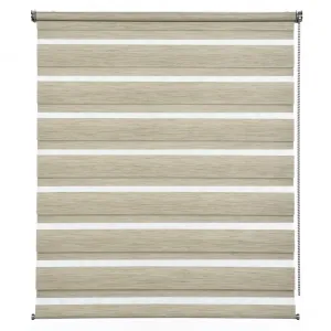 Двухслойная рулонная штора de luxe полупрозрачная защита зрения с возможностью сверления/без сверления, свободное подвешивание, высококачественная общая концепция с серебристыми металлическими компонентами Gardinia, Cappuccino