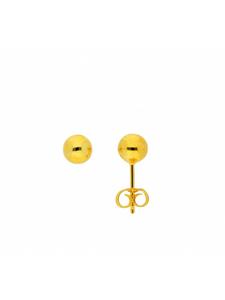 Adeliás Женские серьги-гвоздики из серебра 925 пробы, диаметр 6 мм, с золотым покрытием