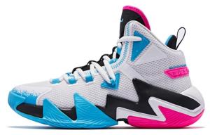 Баскетбольные кроссовки Broken Shadow 2.0 мужские высокие белые/синие Qiaodan