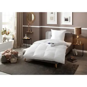 Одеяло с пуховым наполнителем extra plump, особенно теплое, состав наполнителя: 80% пух, 20% перо, 1 шт., размеры 135x200 и 155x220, бестселлер Ribeco, белый